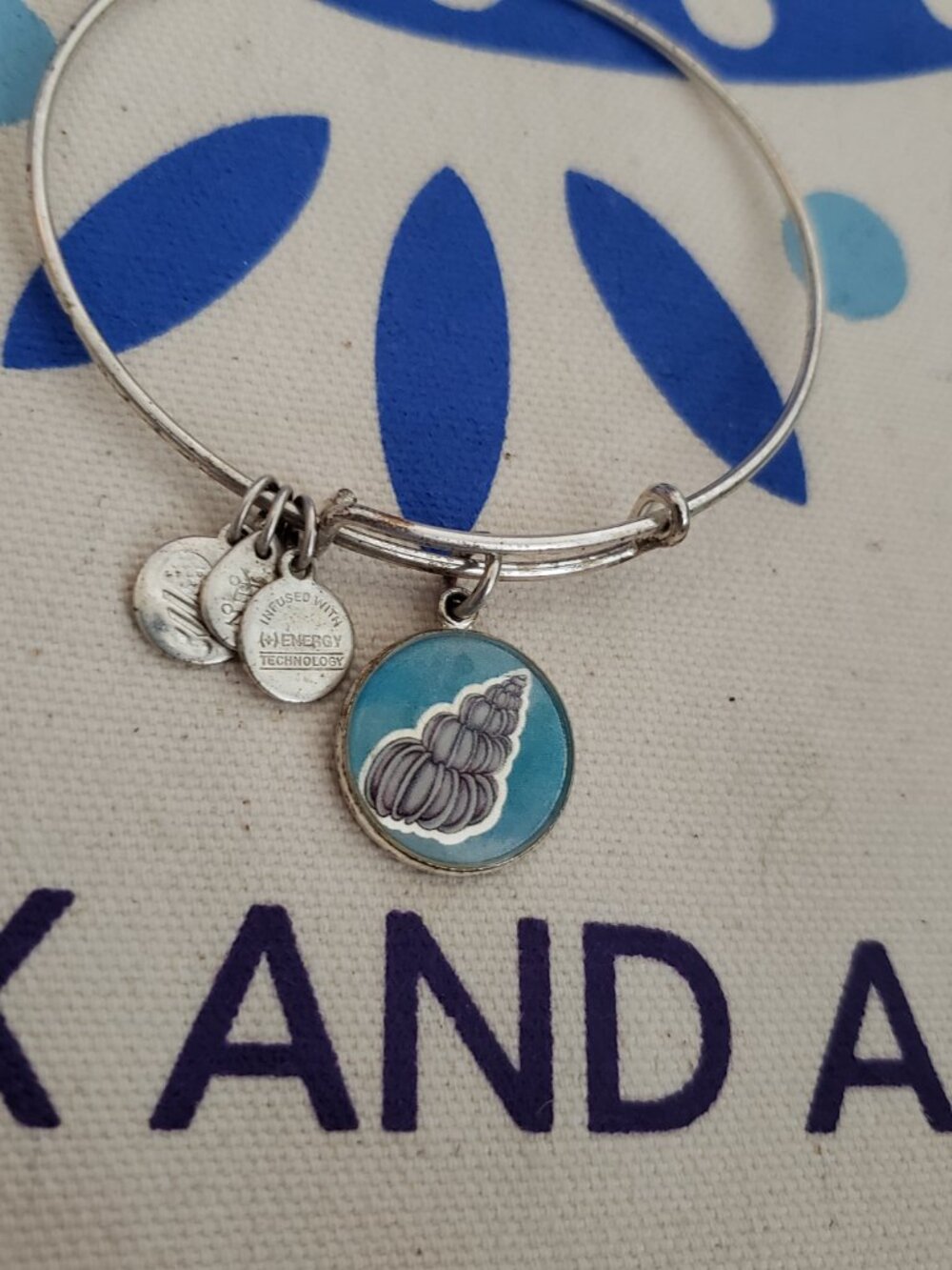 Alex and Ani Nautilus Conch Shell Expandable Charm Bangle Color Infusion